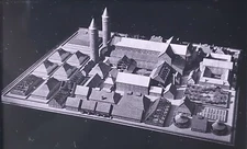 Model, Benedictine Abbey, St. Gall, Switzerland, Magic Lantern Glass Slide