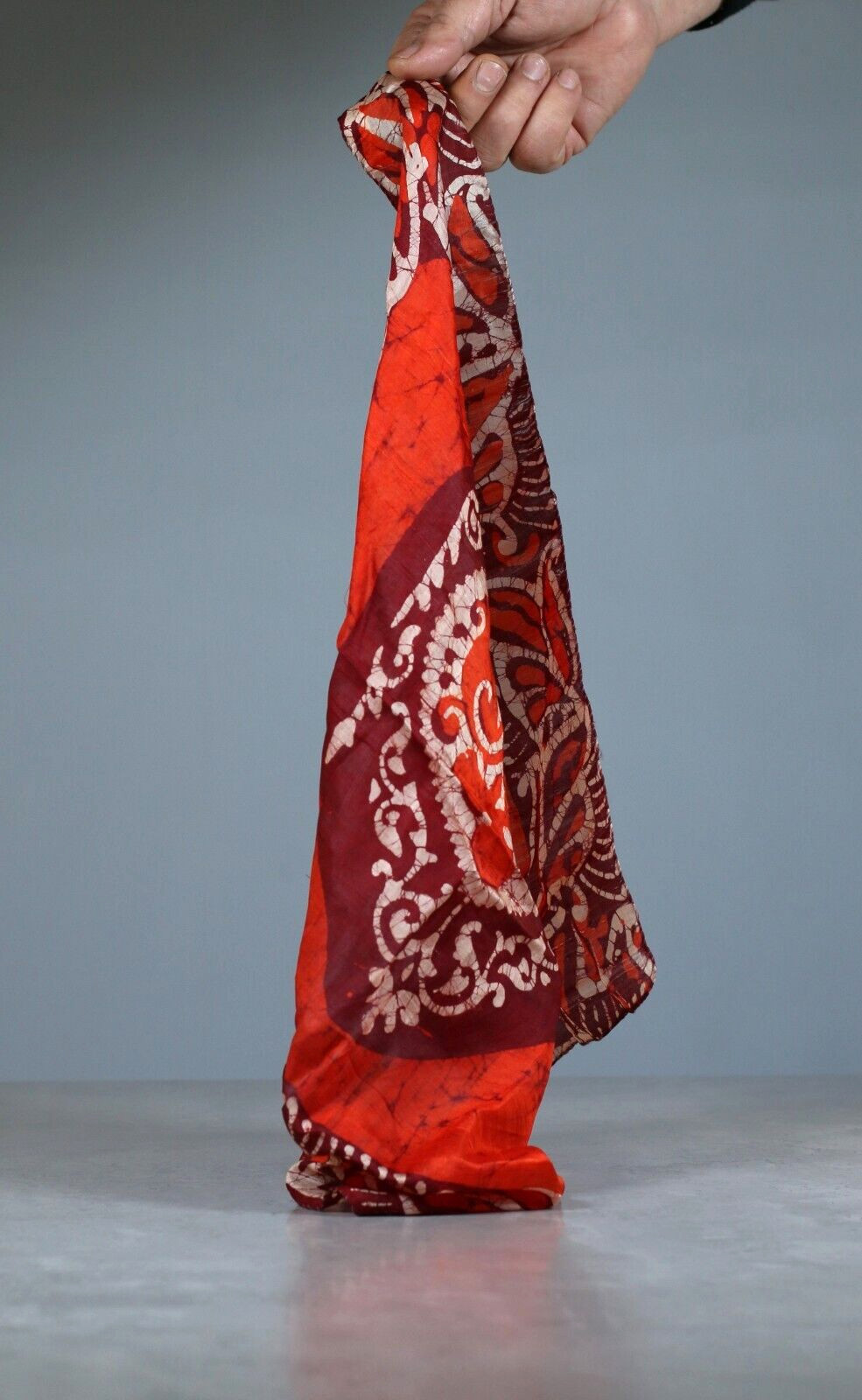 Silk Rectangular Scarf Batik Heart Tribal Print R… - image 2