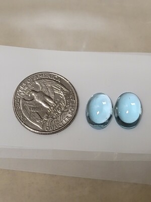 1   Big 14x10 Blue Topaz  Quality  Cabochons Excellent Stones