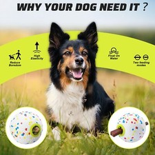 OUTFAC Dog Ball High Bouncy Tennis Ball 3.15" E-TPU Treat Ball Dog Puzzle Toy