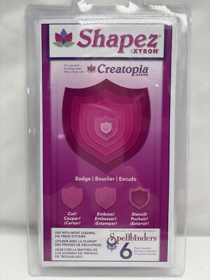 Spellbinders Shapez Creatopia - BADGE - 6 dies included - Xyron NEW!