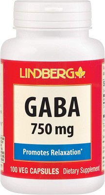 LINDBERG GABA 750 Mg Promotes Calm Relaxed Mood Gamma Aminobutyric 100 Caps