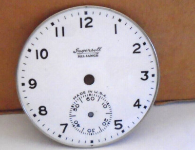 INGERSOLL RELIANCE  PORCELAIN  DIAL  SEE ADD  NICE CONDITION   --- B-75-10