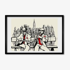 Tulup Photo 60x40cm Cadre Le salon MDF Décor New York Jazz