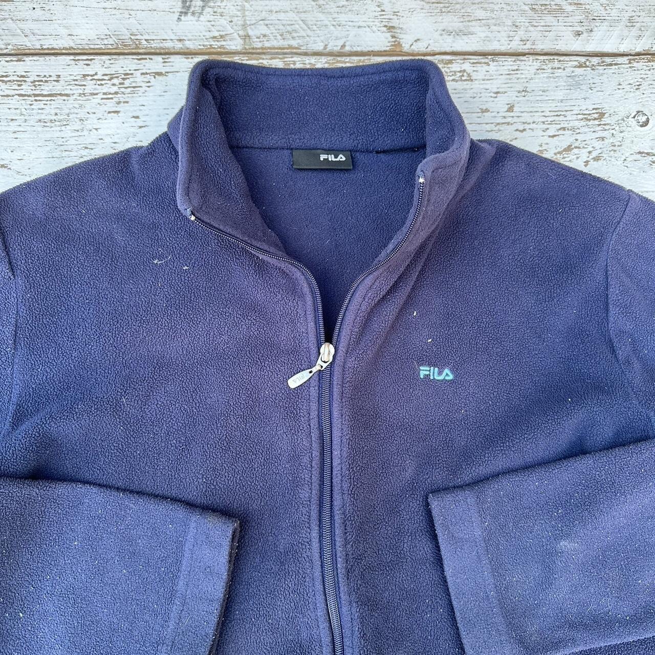 FILA Giacca Pile Donna Taglia Media Navy Frangivento Pile Maglione