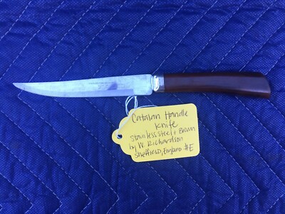 Vintage Catalan Knife Stainless Steel with Brown handle W Richardson  #E