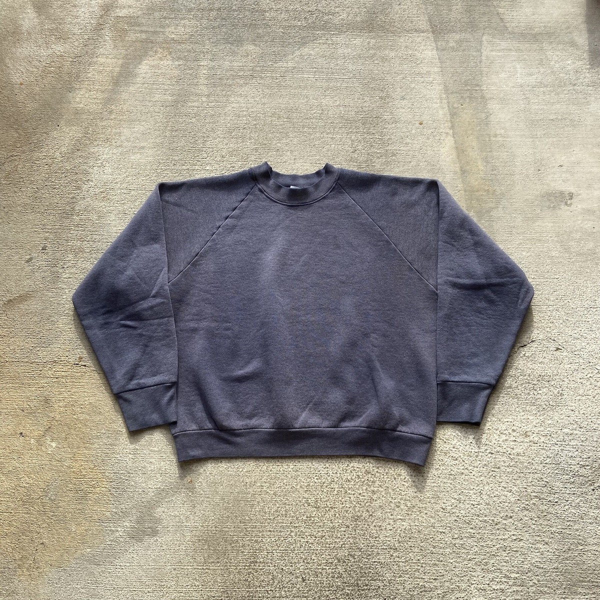 Vtg 90s Sun Faded Raglan Sweatshirt Medium Gray Grunge Skate
