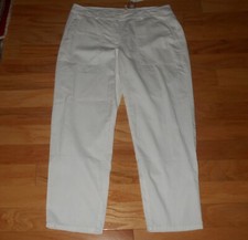 NWT EILEEN FISHER "4" IVORY SOFT 100 ORGANIC COTTON TWILL ANKLE PANTS  188
