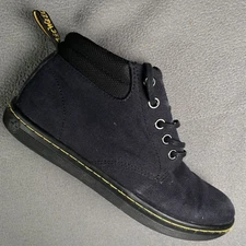 Doc Dr. Martens Belmont Ankle Boots Womens Size 7 Black Canvas 5 hole Airwair