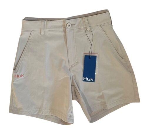 HUK New Womens Size XS Beige Next Level Short w/ UPF 30 Hiking Fishing