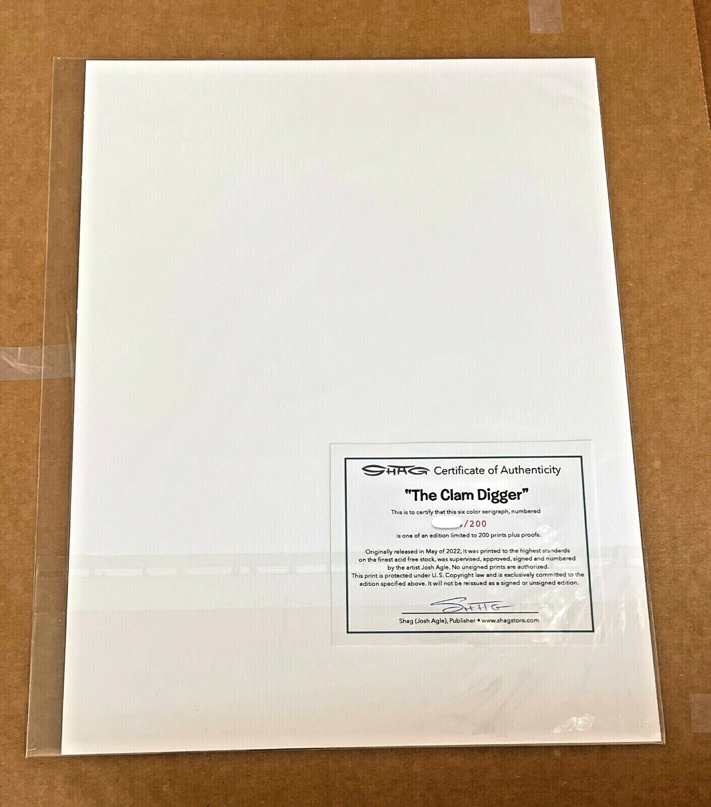 SHAG Clam Digger Silk Screened Serigraph Print 11.5x15.5 LE/200 Villainess w/COA