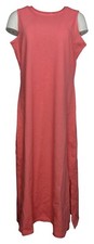 Denim & Co Dress Sz M Essentials Textured Knit Midi Tank Warm Coral- SALE!!