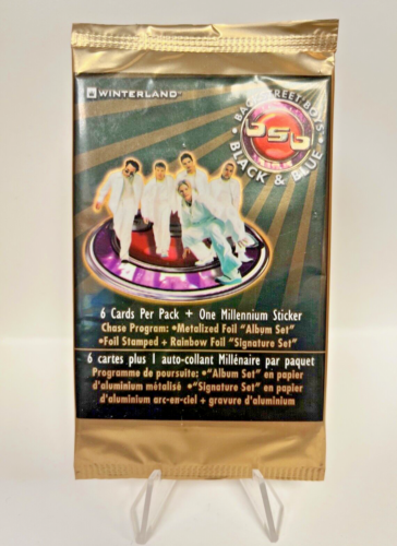 2000 Winterland Backstreet Boys Black & Blue Vintage Sealed Trading Card Pack - Picture 1 of 2