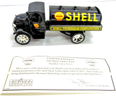  1935 New In Box Hermann Marketing Mack Tanker Bank Die Cast Model Shell #SC