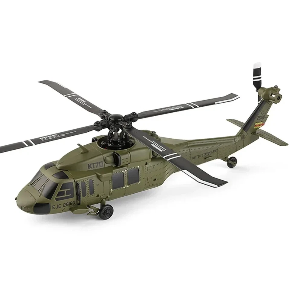 2.4G 4CH 6-Axis Gyro Brushless Motor Military Green RC Helicopter RTF XK K170 - Image 3 of 4