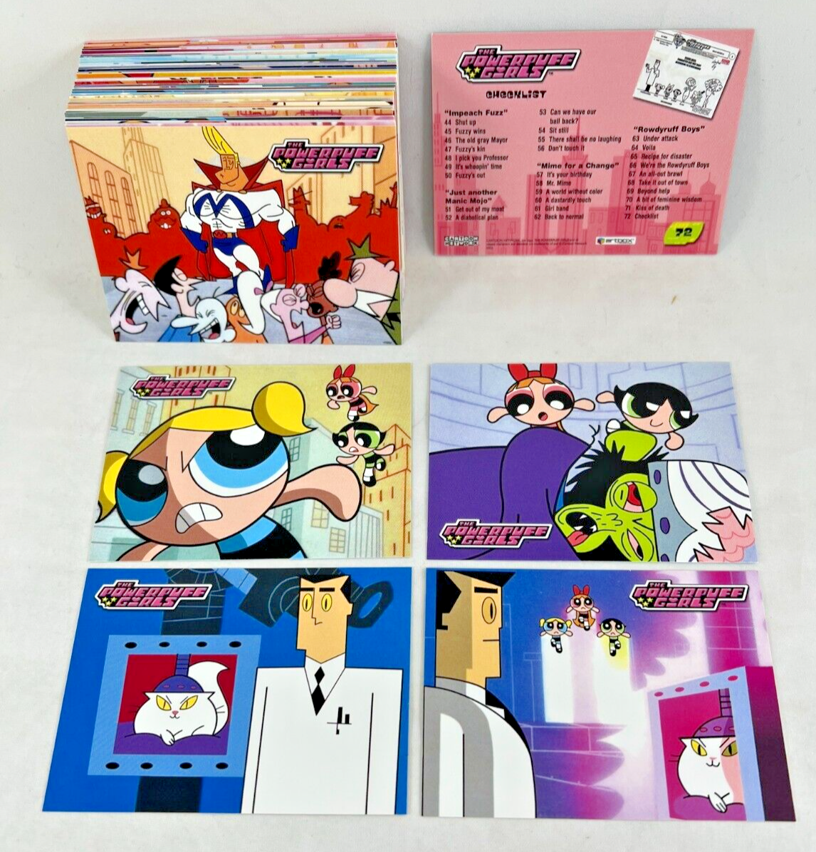 THE POWERPUFF GIRLS SERIES (Artbox 2002) Complete 72 Card Set