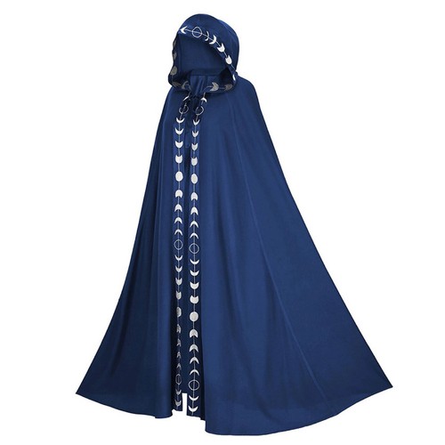 Unisex Adult Hooded Cape Medieval Renaissance Cloak Devil Witch Cosplay Costume - Picture 7 of 12