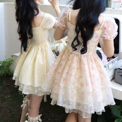 Sweet Girls Floral Chiffon A-Line Dress Bow Summer Japanese Cute Princess Dress | eBay Sweet Girls Floral Chiffon A-Line Dress Bow Summer Japanese Cute Princess Dress | eBay
