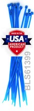 100 USA Made TOUGH TIES 6" inch 40lb Nylon Tie Wraps Wire Cable Zip Ties Blue