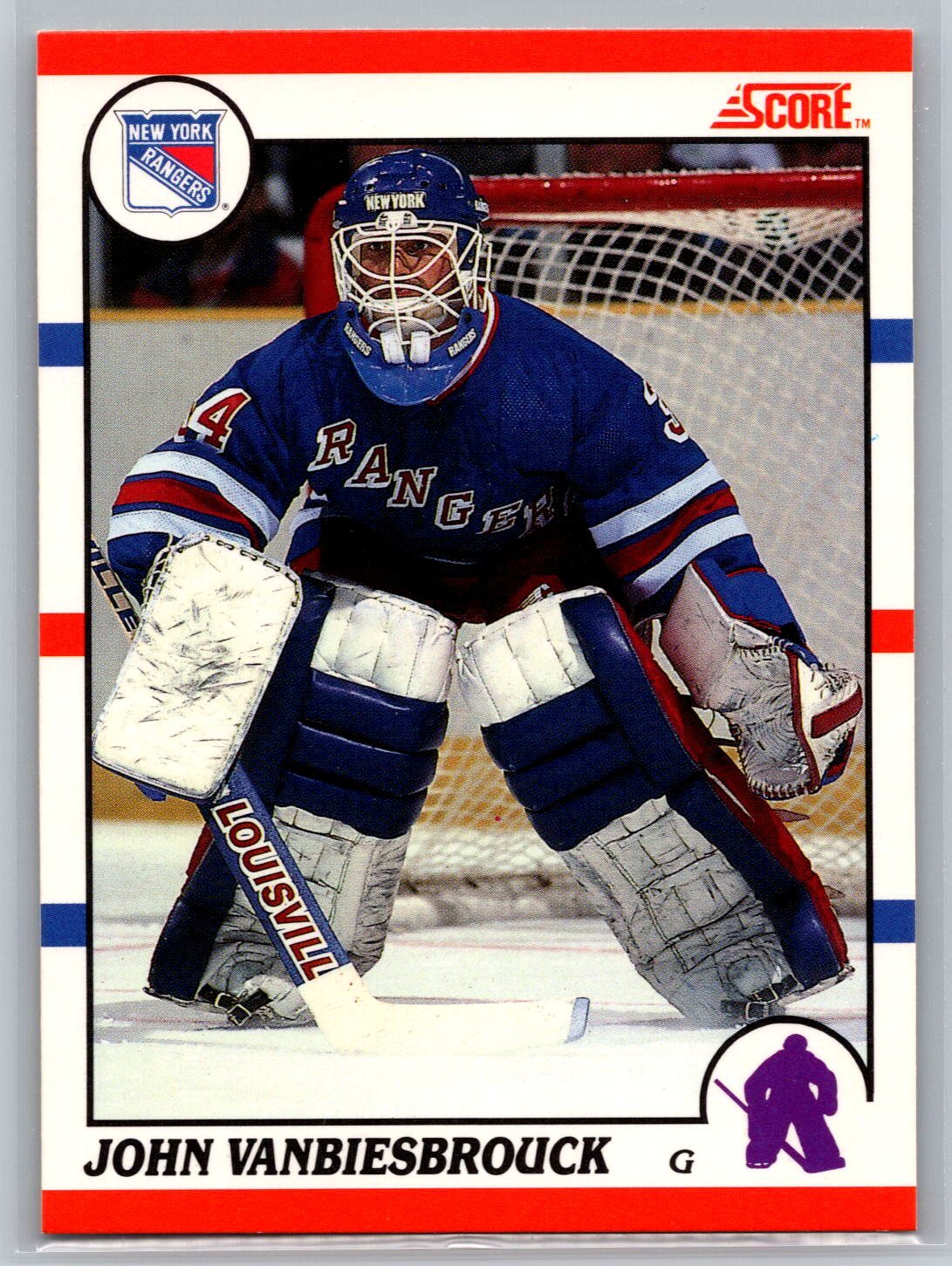 John Vanbiesbrouck 1990-91 Score Canadian HOCKEY #175 New York Rangers