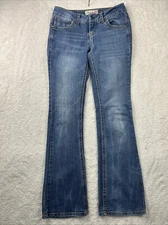 Vintage Paris Blues Flair Bottom Jeans 90s Denim Made in the USA sz 3 Hippy Sexy