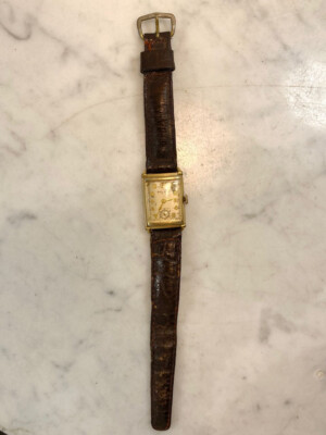 Vintage BULOVA NY 10K Gold Filled Tank Watch. Art Deco 7AP 21