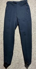 VINTAGE 80s MADE IN ITALY PANTS Black Stirrup Stretch Wool Lycra Spandex SZ 30R