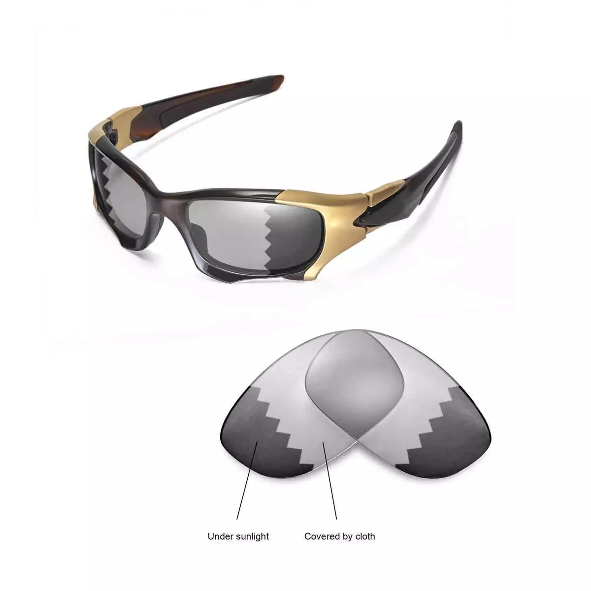 Walleva Transition/Photochromic Polarized Replacement Lenses for Oakley Juliet Sunglasses