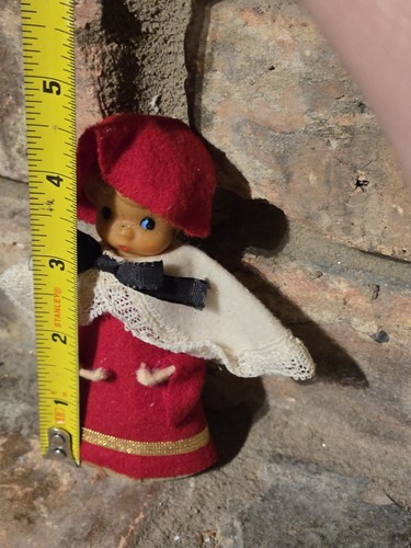 Caroler Holiday Decorazione Natalizia Feltro Cartone Teste Plastica Giappone Vintage - Foto 6 di 7