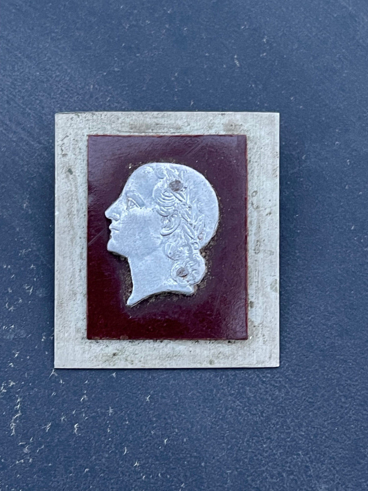 A sculptural Art Nouveau-style silver-plated brooch shaped like a woman's head — the kind of wearable curiosity that stops people mid-conversation.