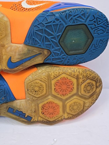 Nike Lebron Sneakers Youth 6Y Orange Blue Low Cavs Classic Athleisure School - Picture 13 of 14