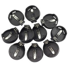 Tegg 10PCS 3V CR2032 CR2025 CR2016 Coin Cell Battery Holder Case Black