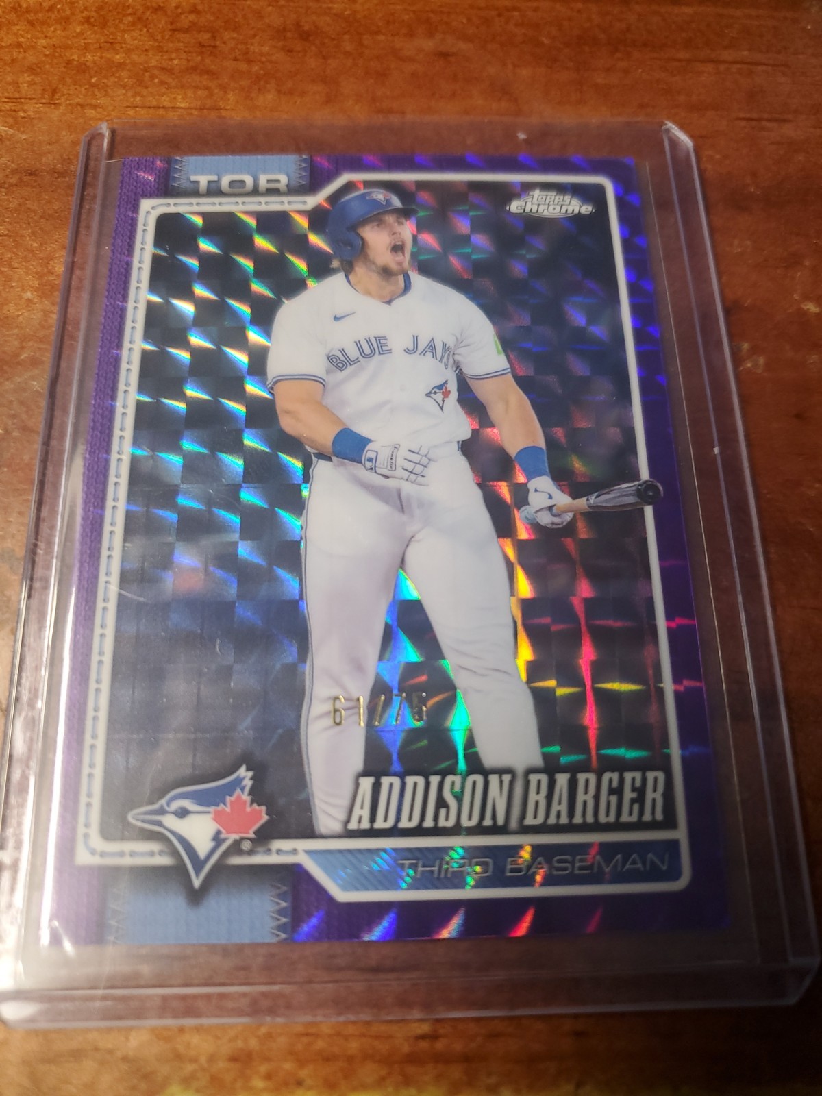 2026 Topps Chrome Addison Barger Purple GeometricRefractor SP #276 Blue Jays /75