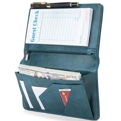 Server Book with Zipper Pocket and Magnetic Closure, Server Books for Waitress, 
