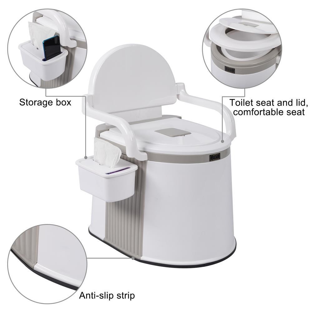 5L Outdoor Toilet Portable Travel Toilet for Camping Hiking Toilet White US