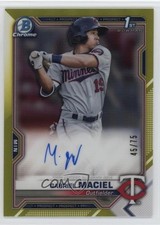 2021 Bowman Chrome Prospect Yellow Refractor 45/75 Gabriel Maciel Auto 00c9