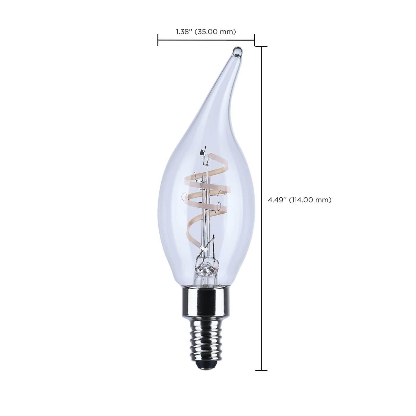 Satco S10524R1 - 4 Watt LED CA11 Vintage Light Bulbs - 2700K (4, 12 or 24 Bulbs)