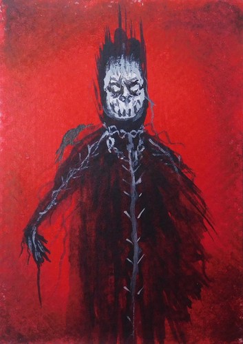 ACEO Creepy Figure Original Art by Rain Crow Magnetic Sleeve