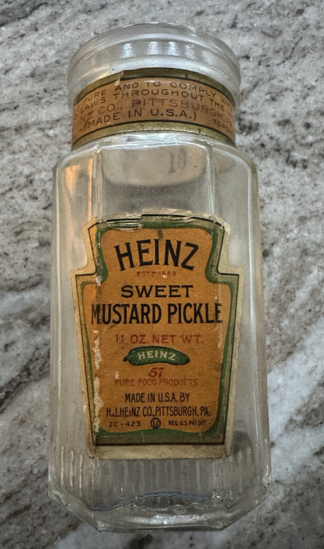 Heinz Sweet Mustard Pickle Antique Empty Jar