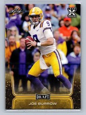 Joe Burrow LSU 2020 Leaf Draft Rookie RC Football Card #01. rookie card picture