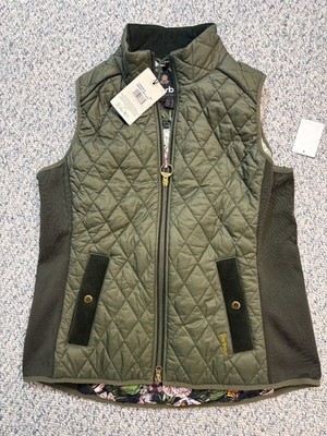 ジャケット・アウター barbour hybriquilted gilet Barbour Poppy Quilted Gilet /Vest w/ Floral Renaissance Liner MSRP