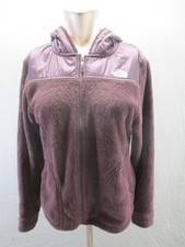 The North Face Size M Womens Brown Fleece Hooded Full Zip Outdoor Jacket 069