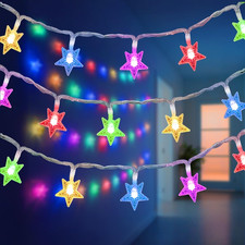 Birthday Star String Lights 20Ft 40 LED Battery Operated Fairy Lights with Timer