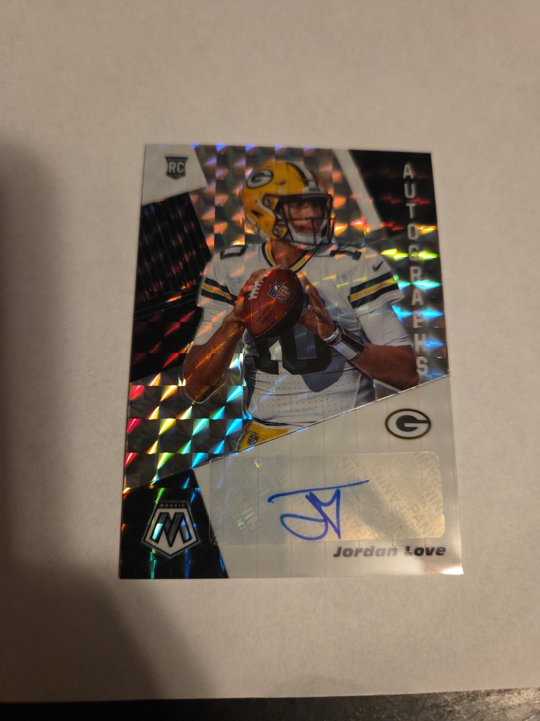 2020 Mosaic Jordan Love Rookie Auto Mosaic Prizm Rookie #RA11 Packers RC