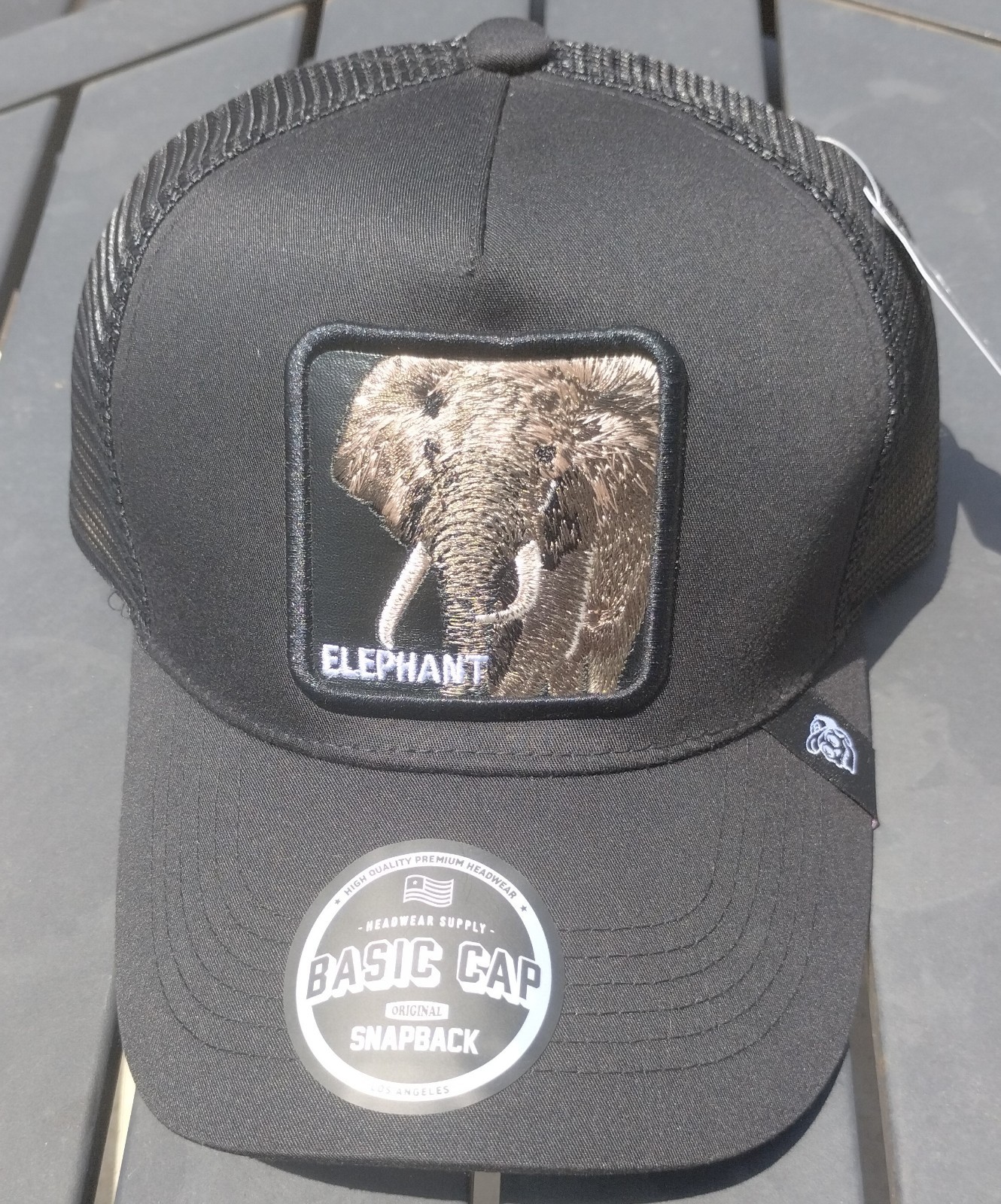&ldquo;elephant&rdquo; Headwear Supply All Black Snapback Cap