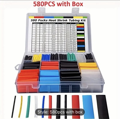 Schrumpfschlauch-Set - 580 Teile EVA-Material in 6 Farben und 11 Größen -