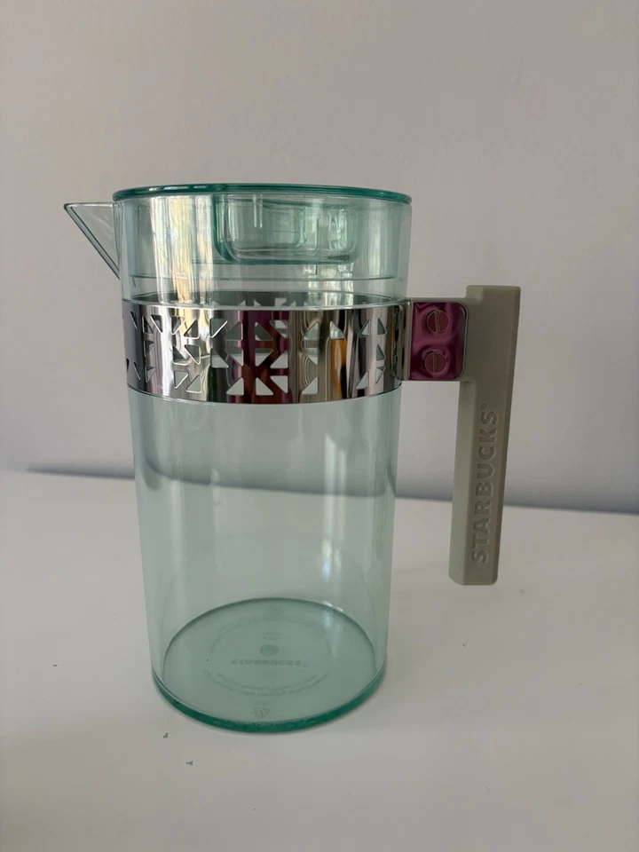 星巴克冰咖啡倒水罐绿色不含双酚 A 2013 圆锥罐盖二手状况完好 — 第 2/4 张图片