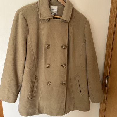 Croft & Barrow Tan Double Breasted Pea Coat Size 2X