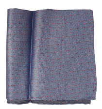 NWOT Italo Ferretti Satin Blue w Red Floral Silk Pocket Square Italy 14"