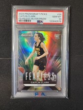 2024 Panini Prizm Draft Picks #24 Caitlin Clark Fearless Prizms Silver PSA 10